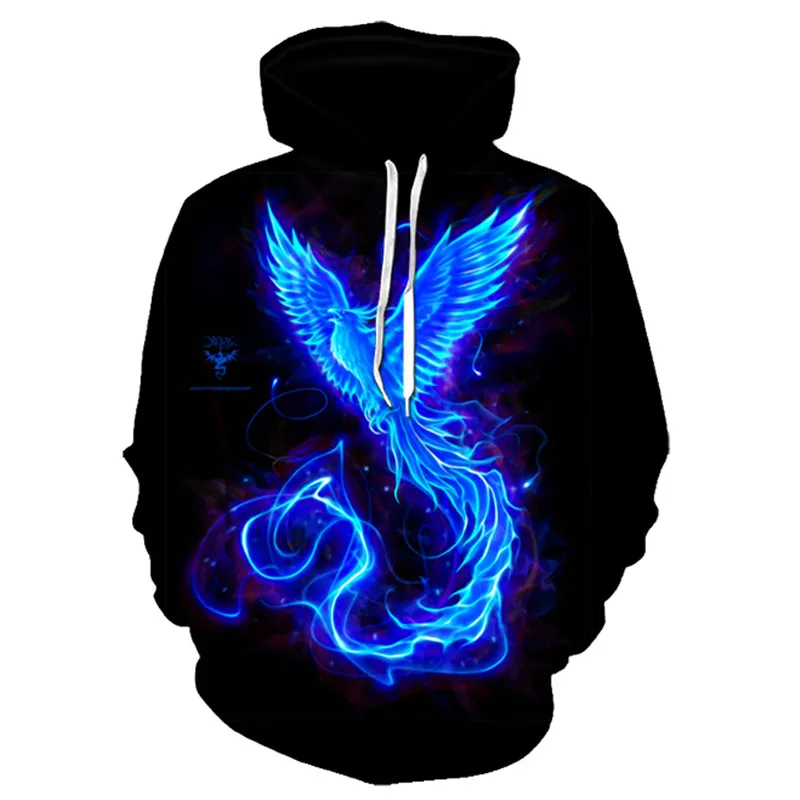 Unique 3D Printed Hoodies Canada Blue Flaming Unique 3D Printed Hoodies Canada Blue Flaming