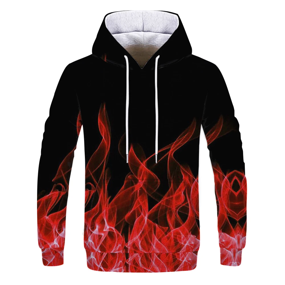 Unique 3D Printed Hoodies Canada Blue Flaming Unique 3D Printed Hoodies Canada Blue Flaming