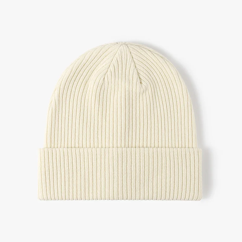 Ribbed knit beanie hat - color options Ribbed knit beanie hat shown in black and cream colorways