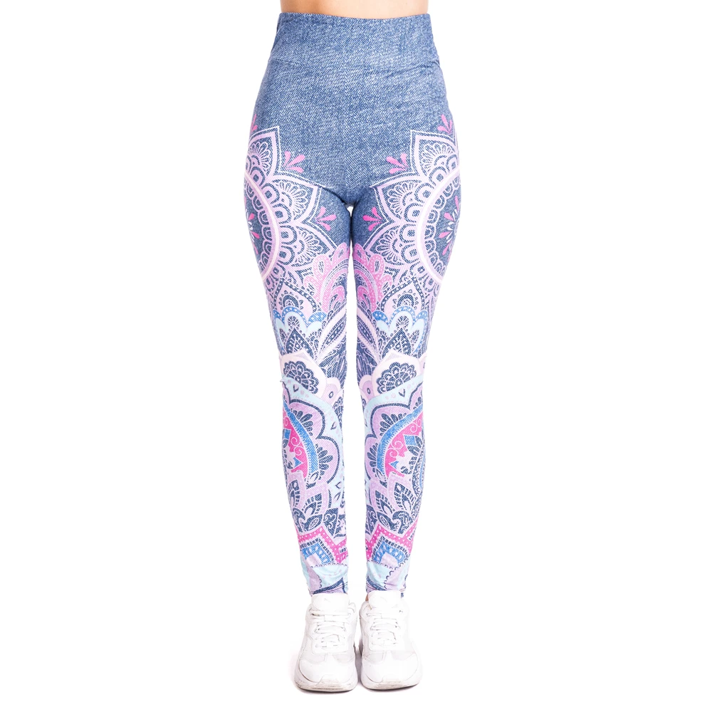 Blue High Waist Leggings for Women — Elastic Stretch Blue High Waist Leggings for Women — Elastic Stretch