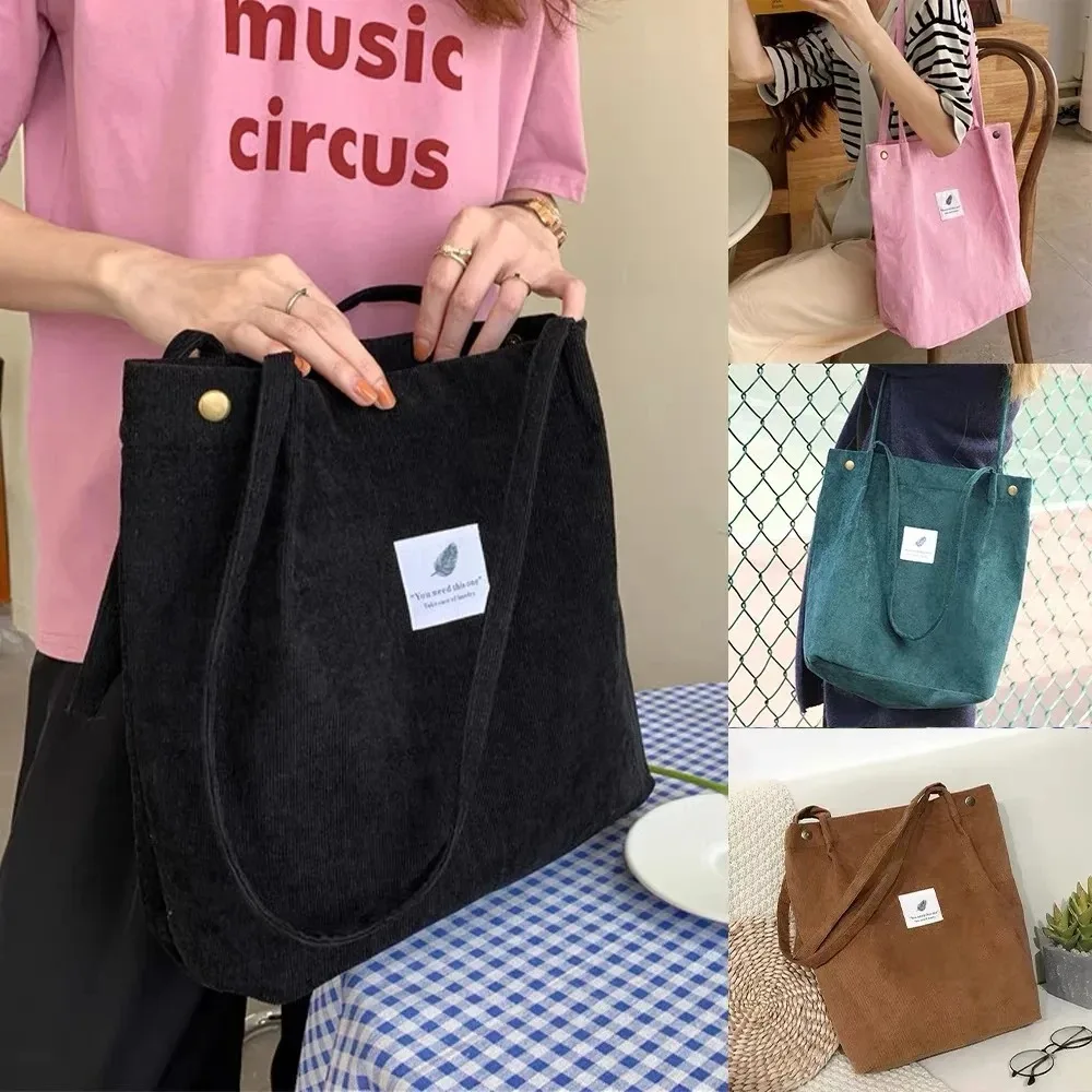 Corduroy Handbag for Women Eco-Friendly Shoulder Bag