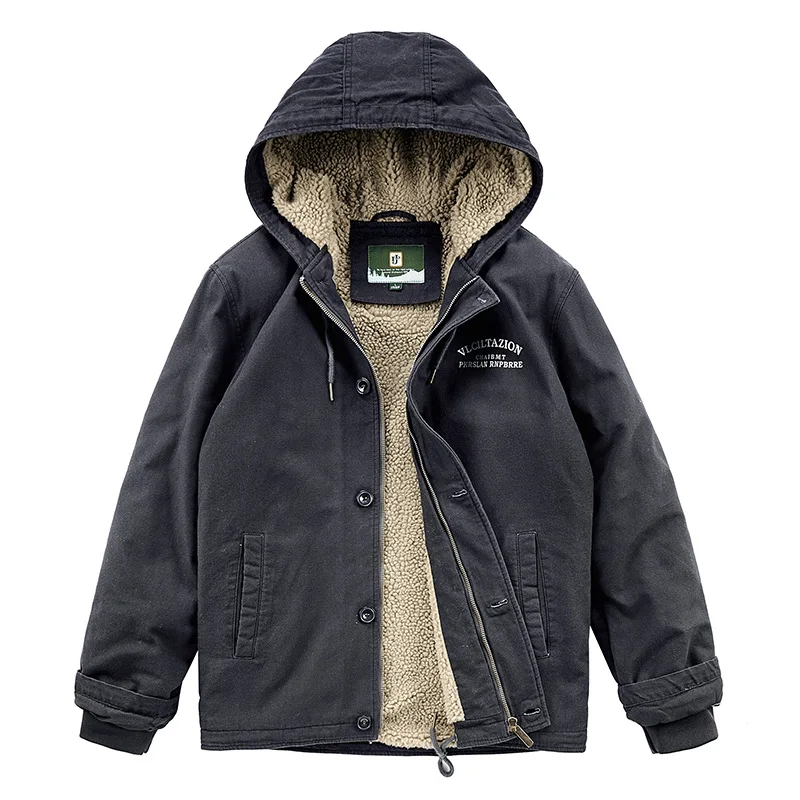Men's Hooded Bomber Jacket Fleece Lined