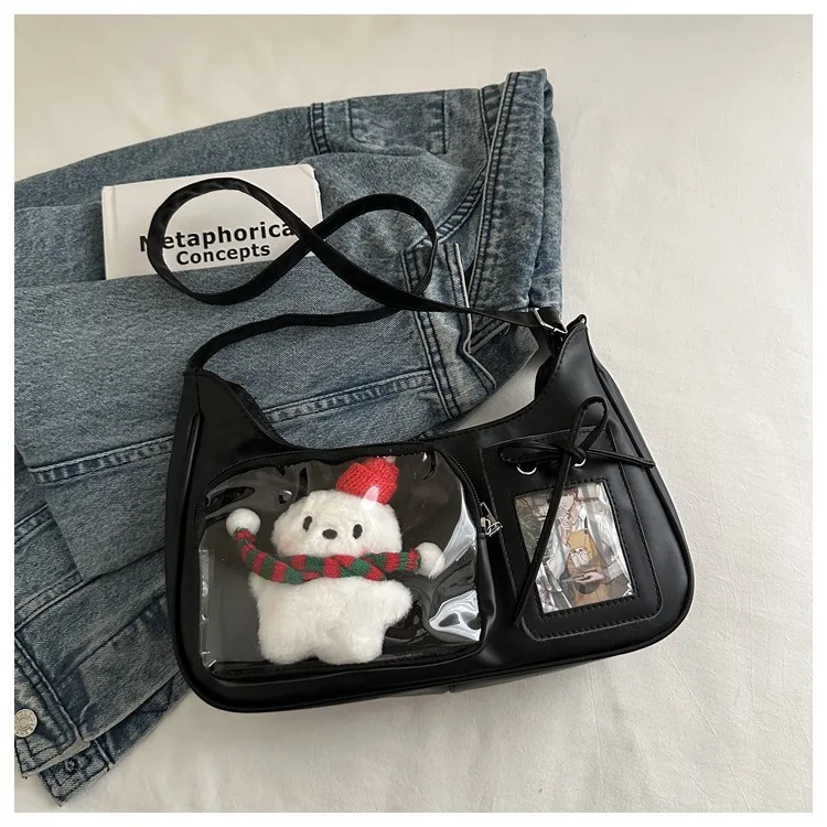 Y2k Harajuku Shoulder Bag Women Korean Transparent Ita Bag School Crossbody Bag Female Japanese Designer Preppy Handbag Purse Y2k Harajuku Shoulder Bag Women Korean Transparent Ita Bag School Crossbody Bag Female Japanese Designer Preppy Handbag Purse