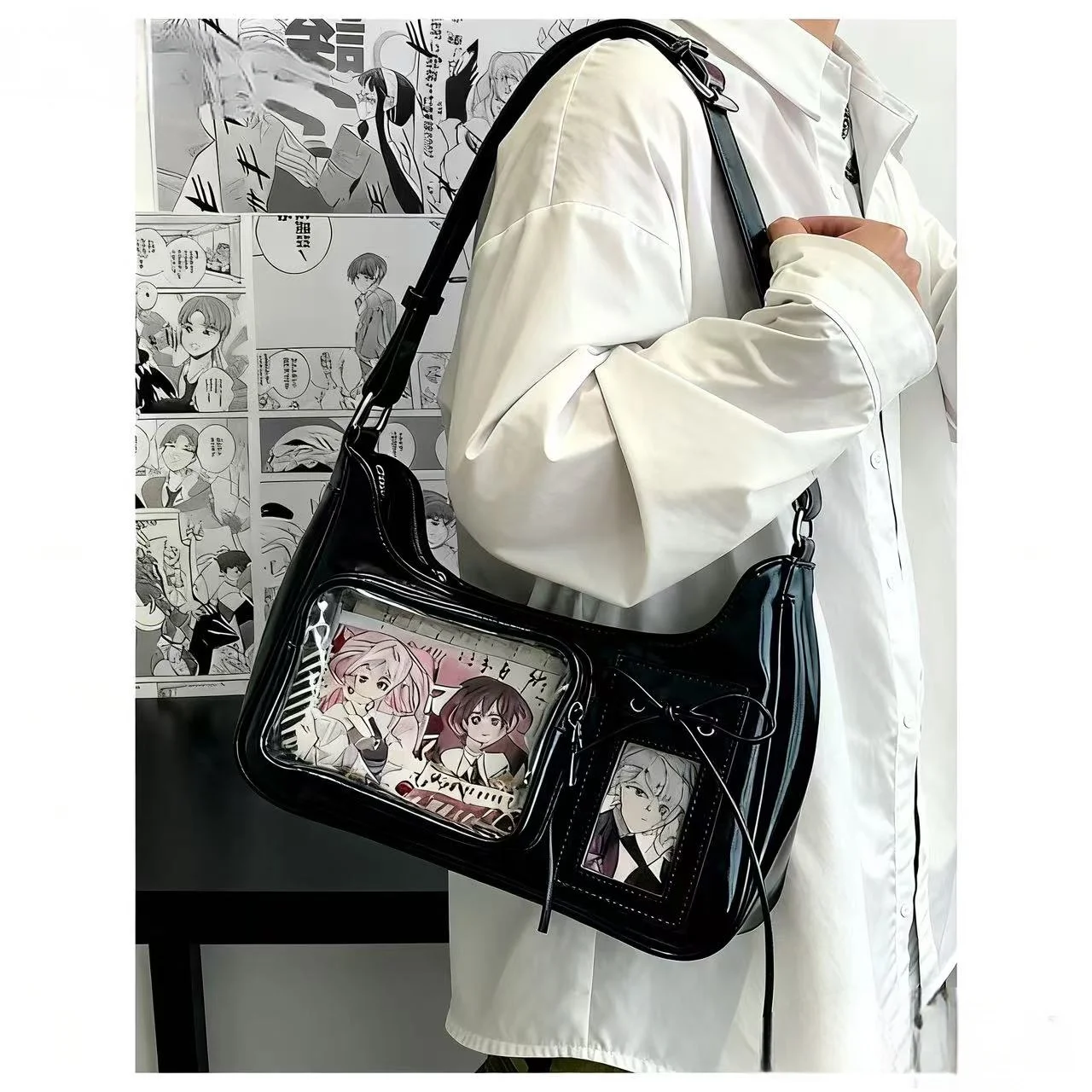 Y2k Harajuku Shoulder Bag Women Korean Transparent Ita Bag School Crossbody Bag Female Japanese Designer Preppy Handbag Purse Y2k Harajuku Shoulder Bag Women Korean Transparent Ita Bag School Crossbody Bag Female Japanese Designer Preppy Handbag Purse