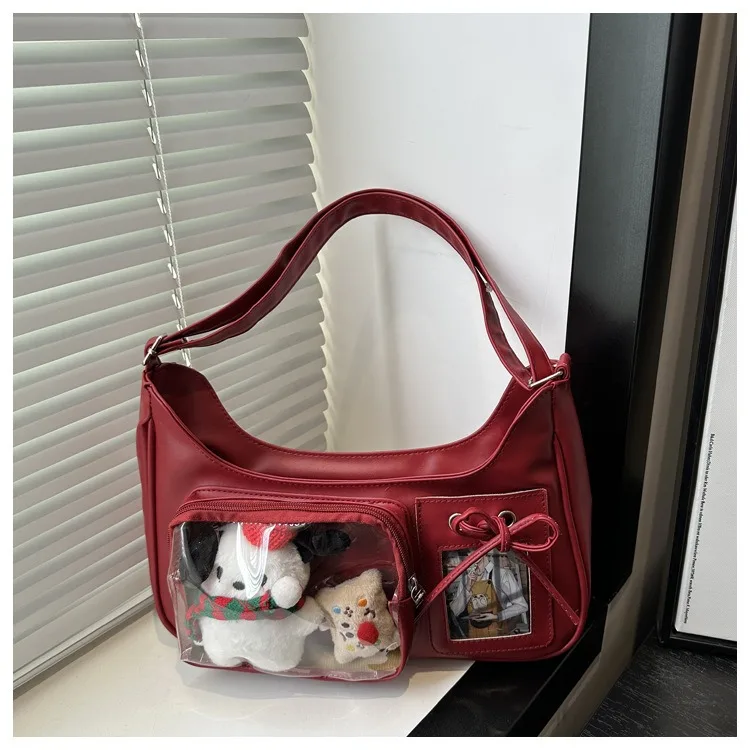 Y2k Harajuku Shoulder Bag Women Korean Transparent Ita Bag School Crossbody Bag Female Japanese Designer Preppy Handbag Purse Y2k Harajuku Shoulder Bag Women Korean Transparent Ita Bag School Crossbody Bag Female Japanese Designer Preppy Handbag Purse