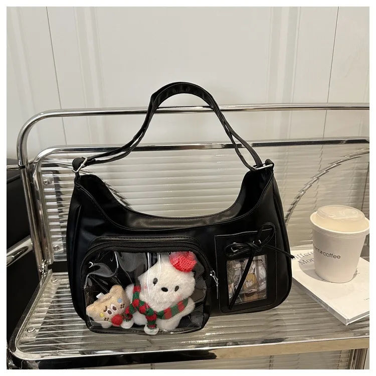 Y2k Harajuku Shoulder Bag Women Korean Transparent Ita Bag School Crossbody Bag Female Japanese Designer Preppy Handbag Purse Y2k Harajuku Shoulder Bag Women Korean Transparent Ita Bag School Crossbody Bag Female Japanese Designer Preppy Handbag Purse