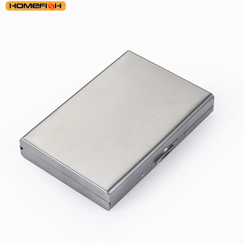HOMEFISH RFID Blocking Stainless Steel Business Card Holder – Slim Metal ID Card Case with 6 Slots HOMEFISH RFID Blocking Stainless Steel Business Card Holder - Slim Metal ID Card Case with 6 Slots