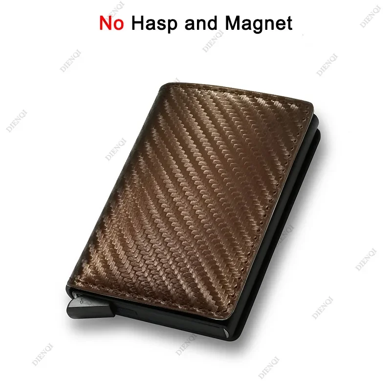 Anti Rfid Carbon Fiber ID Credit Card Holder Men Wallets Mini Automatic Pop up Bank Cardholder Case Minimalist Vallet Choice
