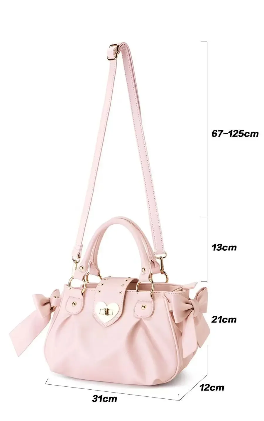 Pink crossbody bag women, interior view showing capacity
