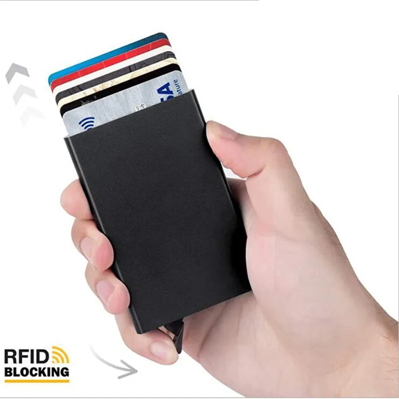 Rfid Smart Wallet Card Holder Metal Thin Slim Men Women Wallets Pop Up Minimalist Wallet Small Black Purse Vallet Walets for Men Rfid Smart Wallet Card Holder Metal Thin Slim Men Women Wallets Pop Up Minimalist Wallet Small Black Purse Vallet Walets for Men