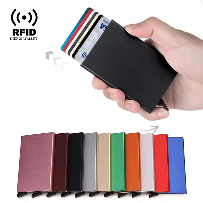 Rfid Smart Wallet Card Holder Metal Thin Slim Men Women Wallets Pop Up Minimalist Wallet Small Black Purse Vallet Walets for Men Rfid Smart Wallet Card Holder Metal Thin Slim Men Women Wallets Pop Up Minimalist Wallet Small Black Purse Vallet Walets for Men