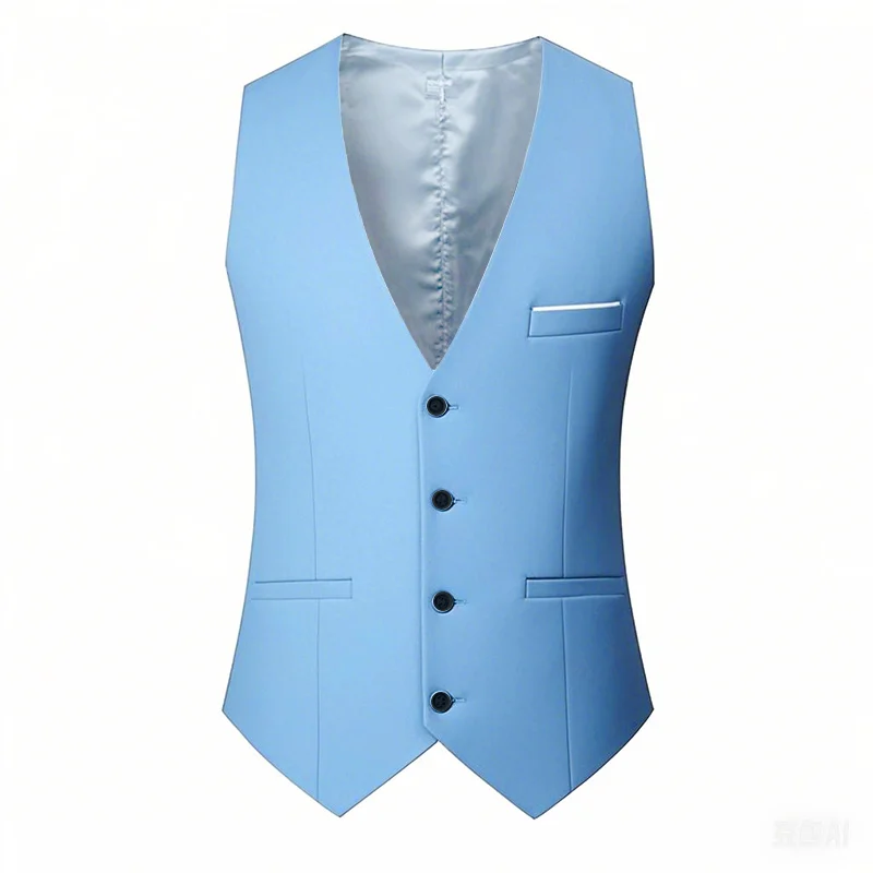 M-7XL Spring/summer Man Suit Vest Sleeveless Vest with Adjustable Waist Single Breasted Solid Color Business Suit Vest Wedding M-7XL Spring/summer Man Suit Vest Sleeveless Vest with Adjustable Waist Single Breasted Solid Color Business Suit Vest Wedding