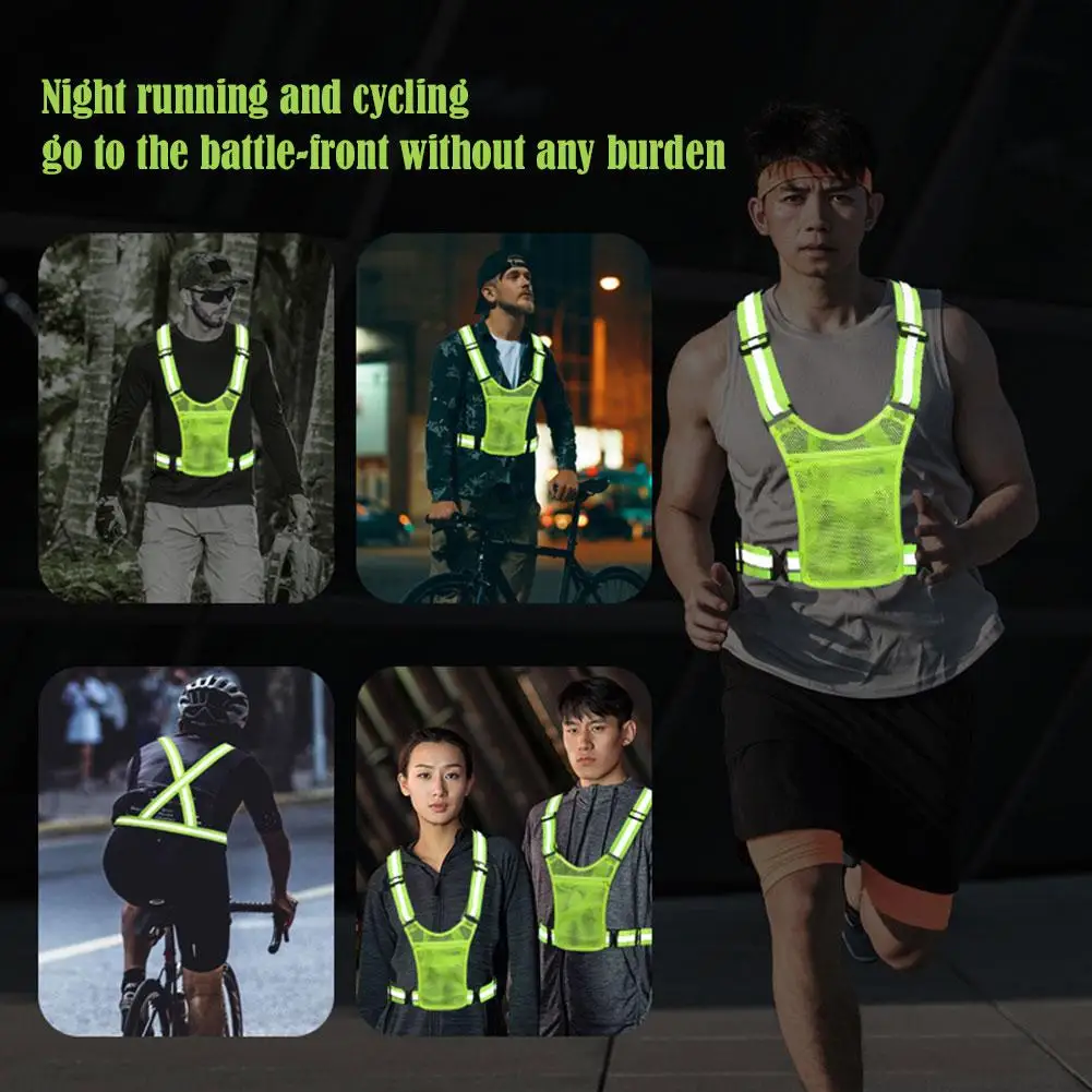 Reflective Safety Vests Lightweight Adjustable Elastic Vest Jacket Hi Vis Reflective Strips for Traffic Control Running Cycling Reflective Safety Vests Lightweight Adjustable Elastic Vest Jacket Hi Vis Reflective Strips for Traffic Control Running Cycling