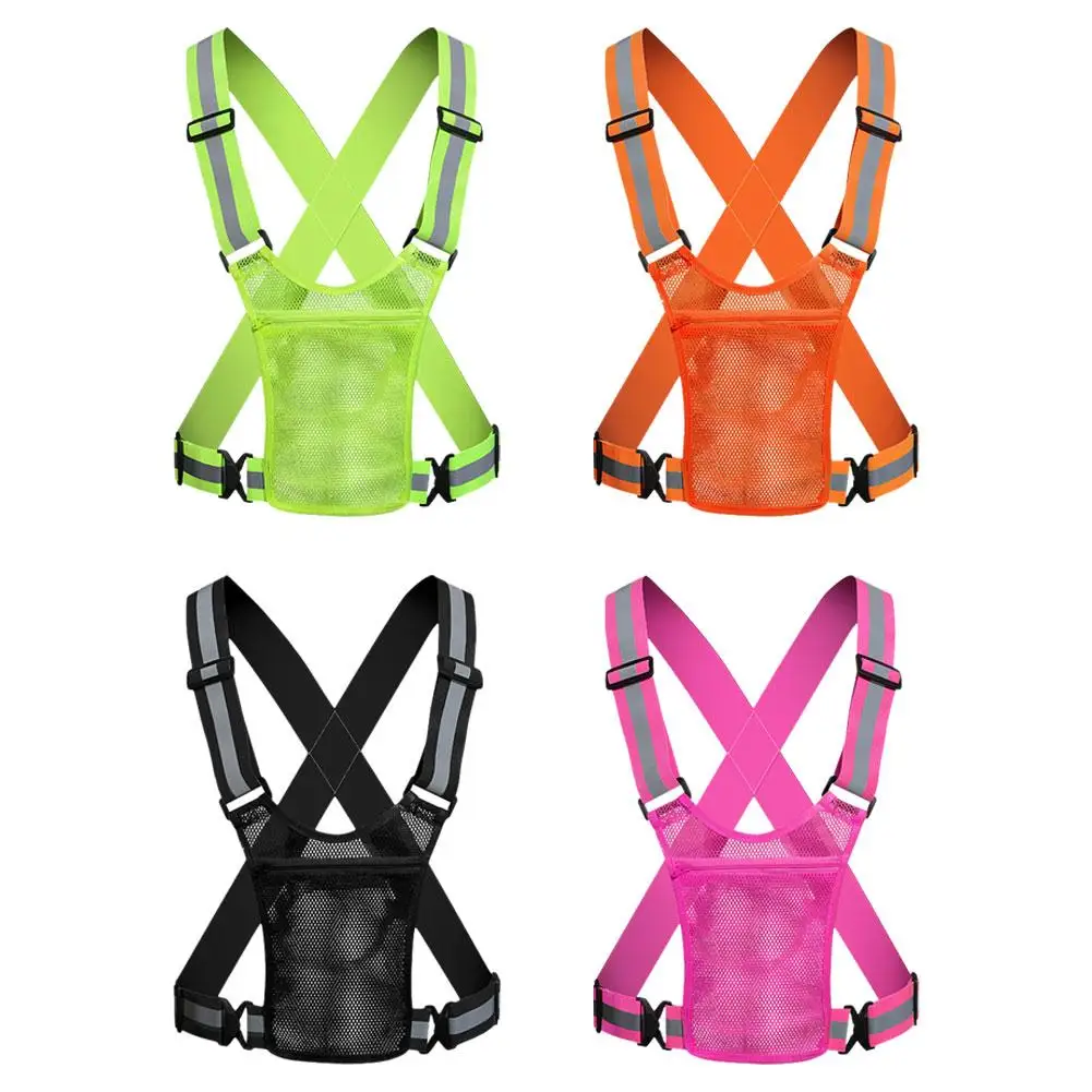 Reflective Safety Vests Lightweight Adjustable Elastic Vest Jacket Hi Vis Reflective Strips for Traffic Control Running Cycling Reflective Safety Vests Lightweight Adjustable Elastic Vest Jacket Hi Vis Reflective Strips for Traffic Control Running Cycling