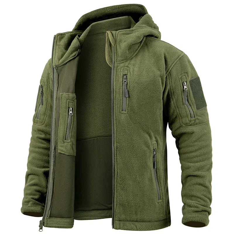 Men’s Hunting Fleece Jacket Hiking Hunting Outdoor Fleece Tactical Jacket Winter Warm Full Zip Military Hoodies Multi-Pockets Men's Hunting Fleece Jacket Hiking Hunting Outdoor Fleece Tactical Jacket Winter Warm Full Zip Military Hoodies Multi-Pockets