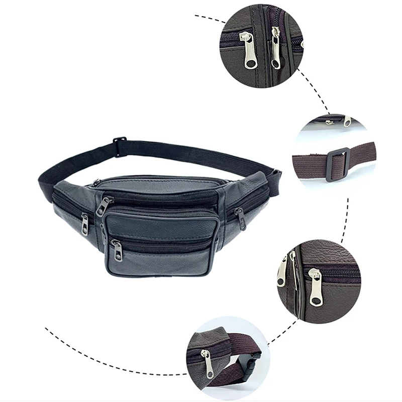 Men’s Waist Pack Leather Bag Waist Belt Bag Male Leather Fanny Pack Fashion Luxury Small Shoulder Bags For Men Men's Waist Pack Leather Bag Waist Belt Bag Male Leather Fanny Pack Fashion Luxury Small Shoulder Bags For Men