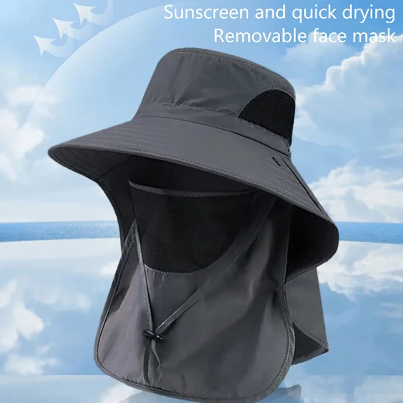 UPF 50+ Sun Hat with Face Neck Flap Wide Brim UV Protection Fishing Hat for Men Women Outdoor Hiking Gardening UPF 50+ Sun Hat with Face Neck Flap Wide Brim UV Protection Fishing Hat for Men Women Outdoor Hiking Gardening