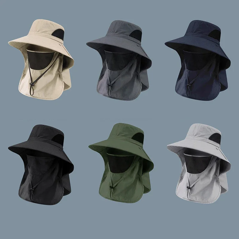 UPF 50+ Sun Hat with Face Neck Flap Wide Brim UV Protection Fishing Hat for Men Women Outdoor Hiking Gardening UPF 50+ Sun Hat with Face Neck Flap Wide Brim UV Protection Fishing Hat for Men Women Outdoor Hiking Gardening