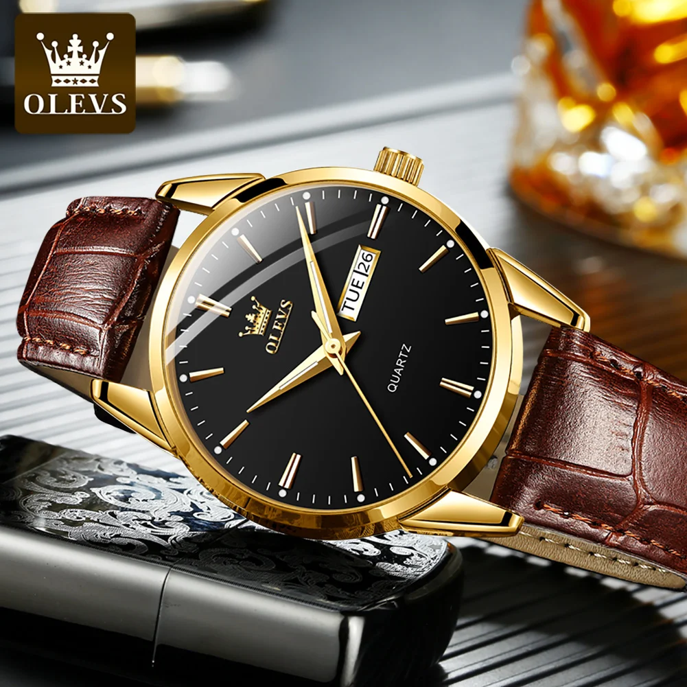 Leather Strap Chronograph Watch – Men’s Waterproof Business Watch Leather Strap Chronograph Watch – Men's Waterproof Business Watch