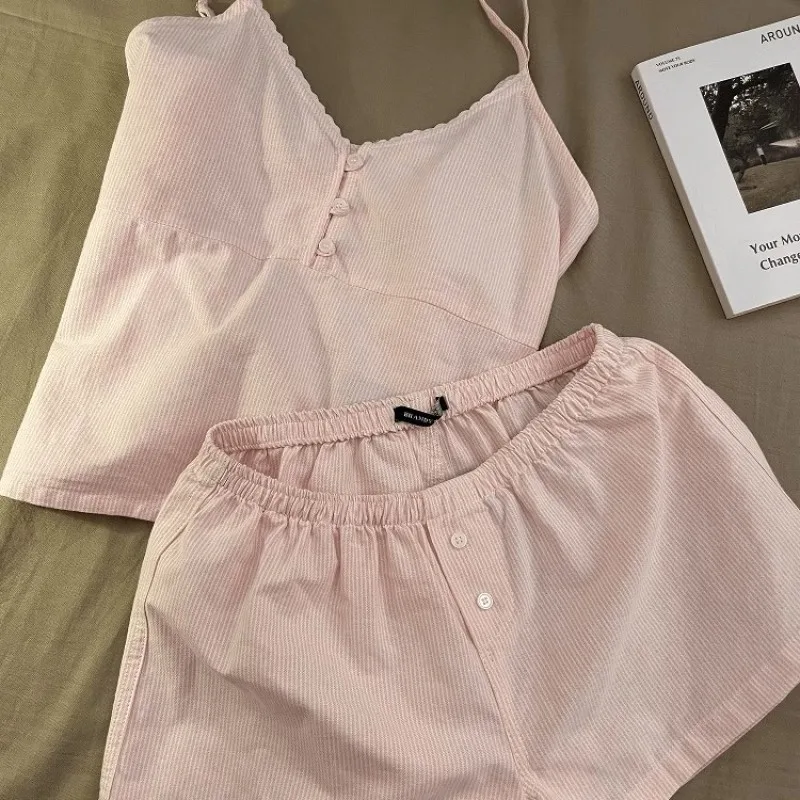 2025 New Cotton Sleepwear Women’s Summer Short Sleeved Shorts Cute Women’s Home Clothing Set Женская Пижама 2025 New Cotton Sleepwear Women's Summer Short Sleeved Shorts Cute Women's Home Clothing Set Женская Пижама KDBazar