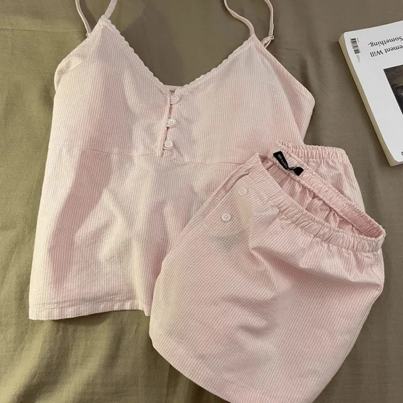 2025 New Cotton Sleepwear Women’s Summer Short Sleeved Shorts Cute Women’s Home Clothing Set Женская Пижама 2025 New Cotton Sleepwear Women's Summer Short Sleeved Shorts Cute Women's Home Clothing Set Женская Пижама KDBazar