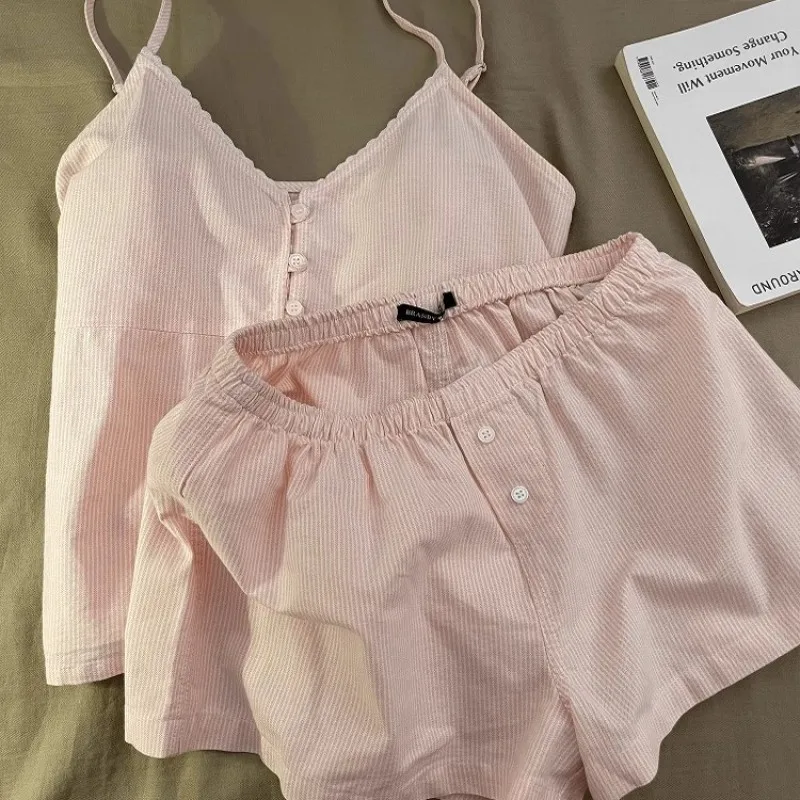 2025 New Cotton Sleepwear Women’s Summer Short Sleeved Shorts Cute Women’s Home Clothing Set Женская Пижама 2025 New Cotton Sleepwear Women's Summer Short Sleeved Shorts Cute Women's Home Clothing Set Женская Пижама KDBazar