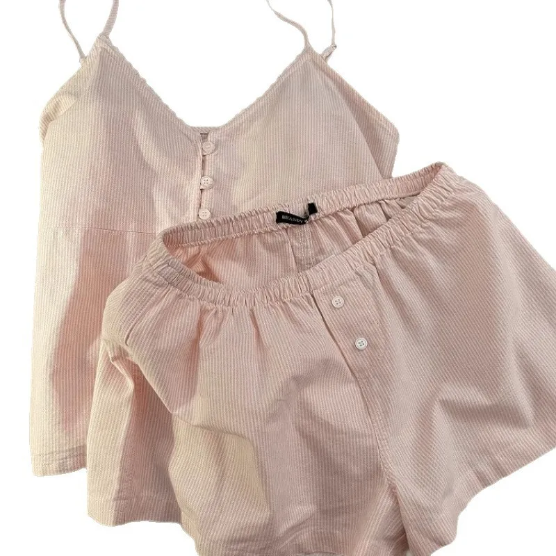 2025 New Cotton Sleepwear Women’s Summer Short Sleeved Shorts Cute Women’s Home Clothing Set Женская Пижама 2025 New Cotton Sleepwear Women's Summer Short Sleeved Shorts Cute Women's Home Clothing Set Женская Пижама KDBazar