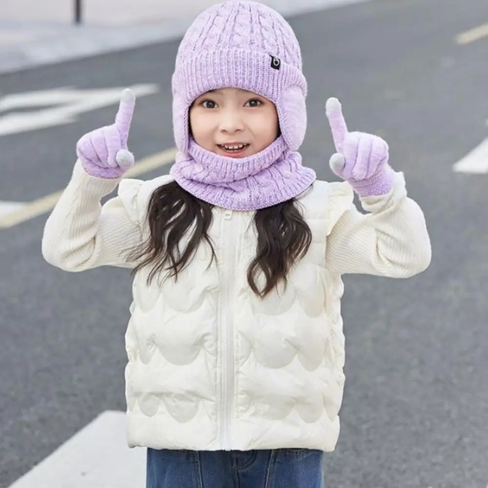 3Pcs/Set Solid Color Hat Scarf Gloves Set Earflap Winter Pullover Hat Warm Thickened Ear Protection Caps Streetwear 3Pcs/Set Solid Color Hat Scarf Gloves Set Earflap Winter Pullover Hat Warm Thickened Ear Protection Caps Streetwear KDBazar