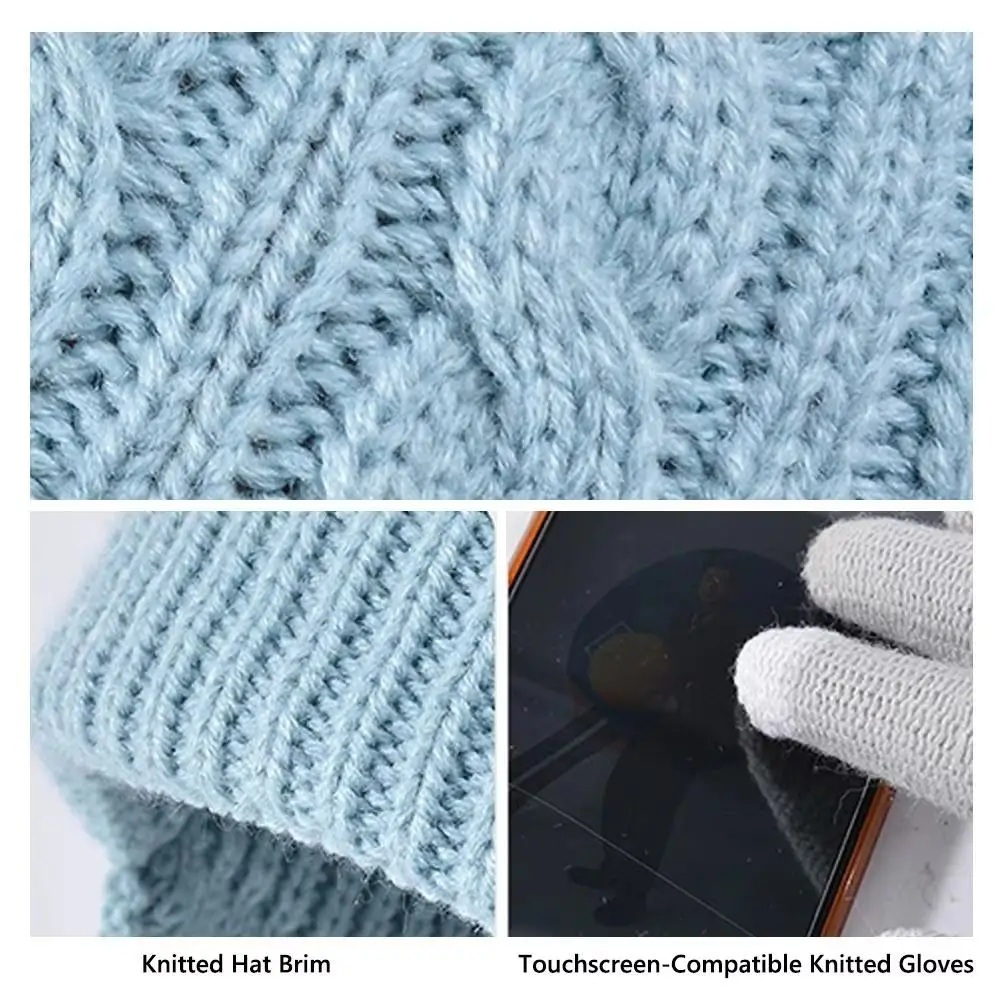 3Pcs/Set Solid Color Hat Scarf Gloves Set Earflap Winter Pullover Hat Warm Thickened Ear Protection Caps Streetwear 3Pcs/Set Solid Color Hat Scarf Gloves Set Earflap Winter Pullover Hat Warm Thickened Ear Protection Caps Streetwear KDBazar