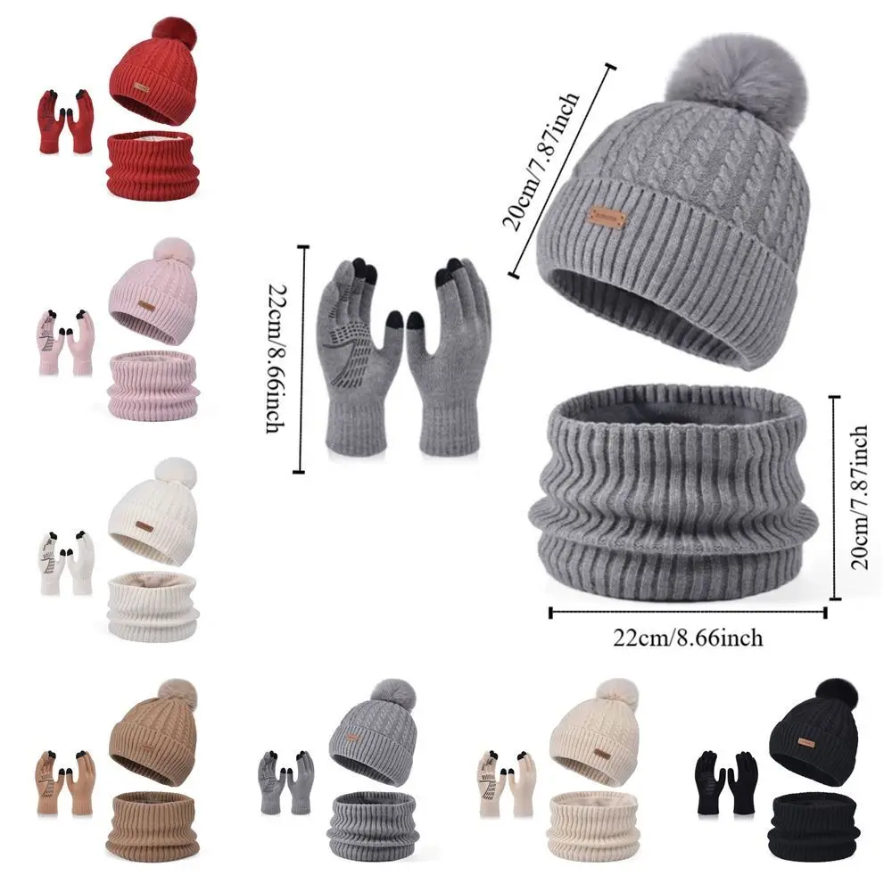 3pcs Fashion Solid Color Hat Scarf Gloves Set Wool Warm Thermal Knit Cap Thicken Neck Protector Winter Beanie Hat Outdoor 3pcs Fashion Solid Color Hat Scarf Gloves Set Wool Warm Thermal Knit Cap Thicken Neck Protector Winter Beanie Hat Outdoor KDBazar