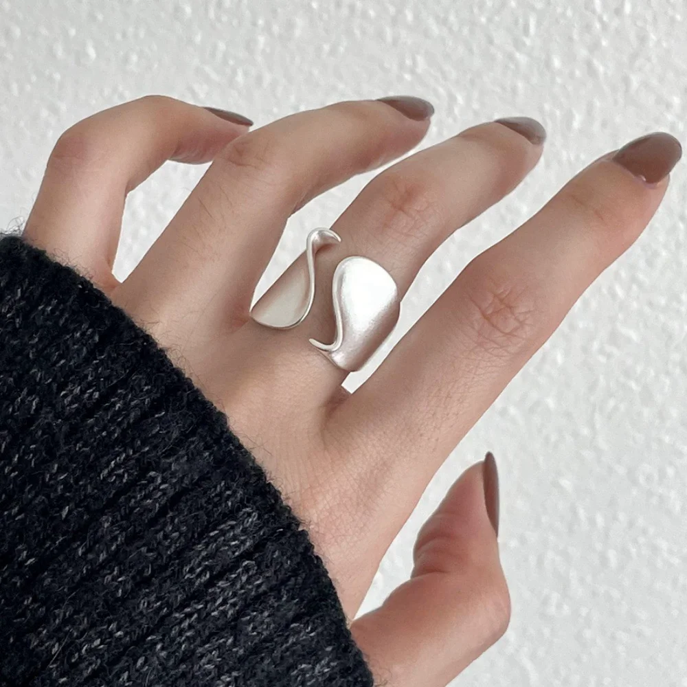 925 Sterling Silver Rings for Women Couple Minimalist Handmade Simple Big Open Ring Party Prevent Allergy Jewelry Holiday Gifts 925 Sterling Silver Rings for Women Couple Minimalist Handmade Simple Big Open Ring Party Prevent Allergy Jewelry Holiday Gifts KDBazar