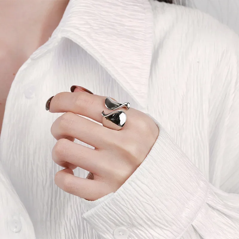 925 Sterling Silver Rings for Women Couple Minimalist Handmade Simple Big Open Ring Party Prevent Allergy Jewelry Holiday Gifts 925 Sterling Silver Rings for Women Couple Minimalist Handmade Simple Big Open Ring Party Prevent Allergy Jewelry Holiday Gifts KDBazar