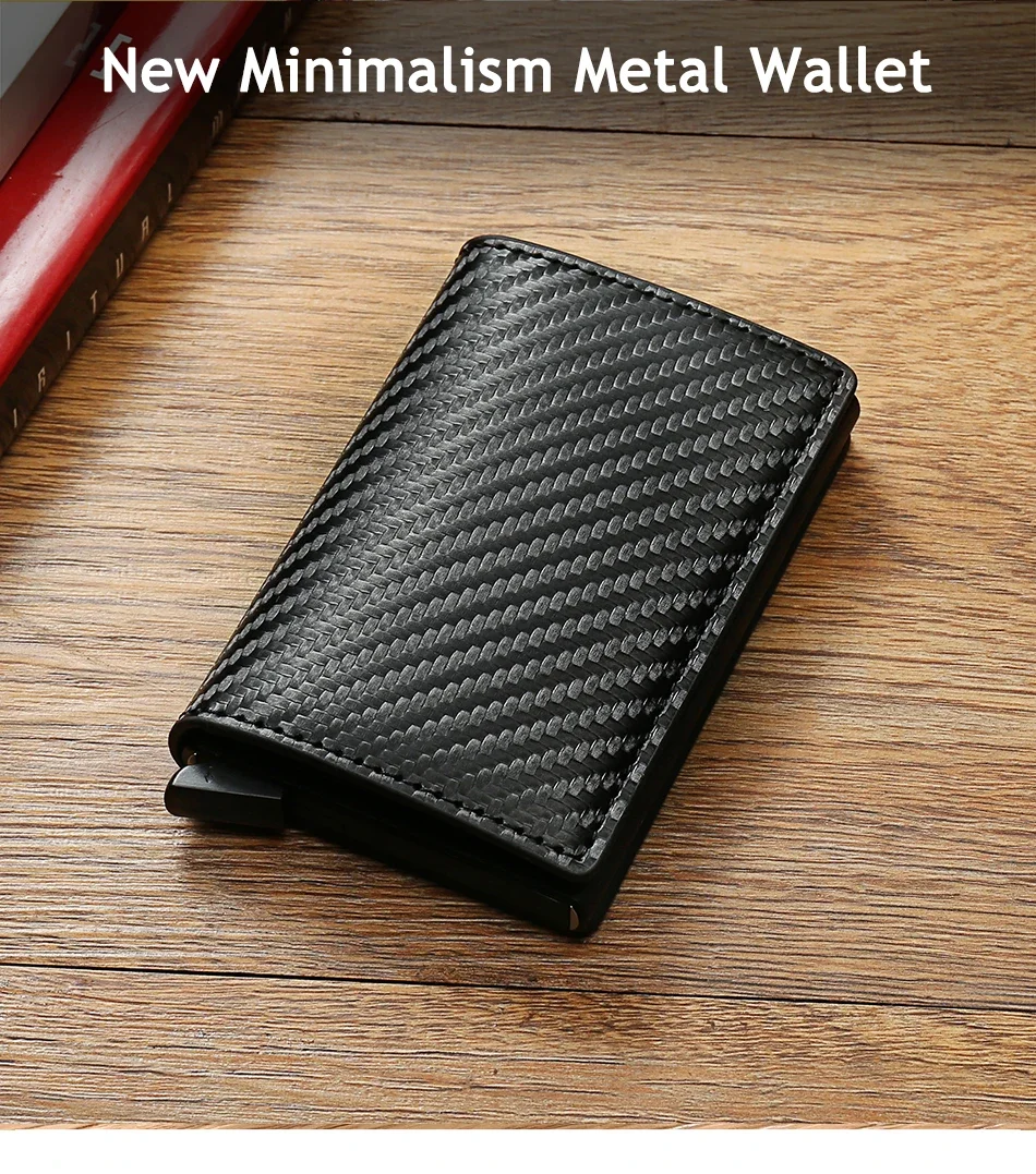 Anti Rfid Carbon Fiber ID Credit Card Holder Men Wallets Mini Automatic Pop up Bank Cardholder Case Minimalist Vallet Choice Anti Rfid Carbon Fiber ID Credit Card Holder Men Wallets Mini Automatic Pop up Bank Cardholder Case Minimalist Vallet Choice