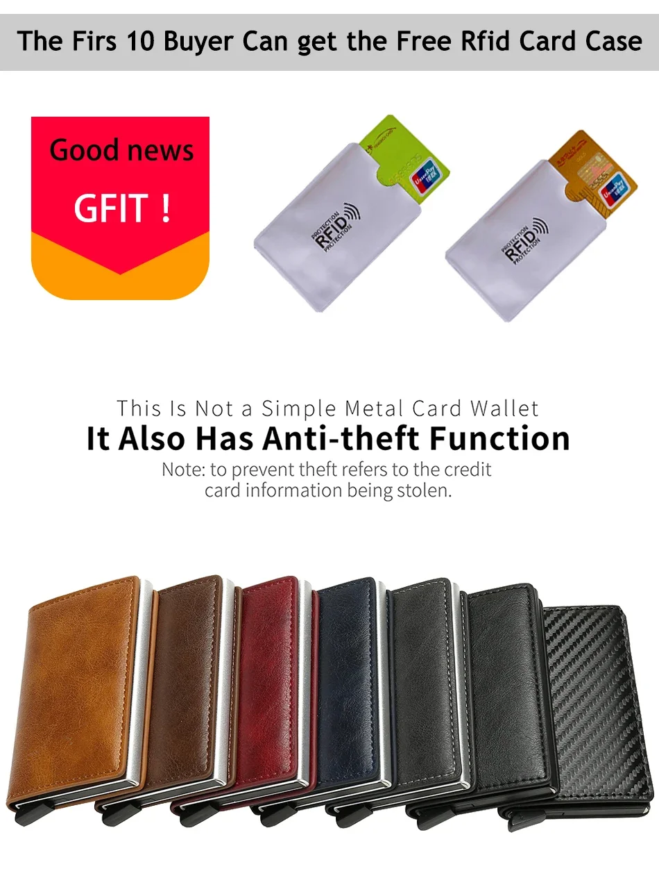 Anti Rfid Carbon Fiber ID Credit Card Holder Men Wallets Mini Automatic Pop up Bank Cardholder Case Minimalist Vallet Choice Anti Rfid Carbon Fiber ID Credit Card Holder Men Wallets Mini Automatic Pop up Bank Cardholder Case Minimalist Vallet Choice