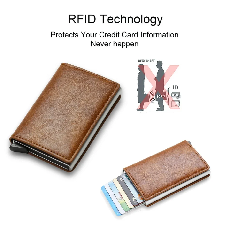 Anti Rfid Carbon Fiber ID Credit Card Holder Men Wallets Mini Automatic Pop up Bank Cardholder Case Minimalist Vallet Choice Anti Rfid Carbon Fiber ID Credit Card Holder Men Wallets Mini Automatic Pop up Bank Cardholder Case Minimalist Vallet Choice