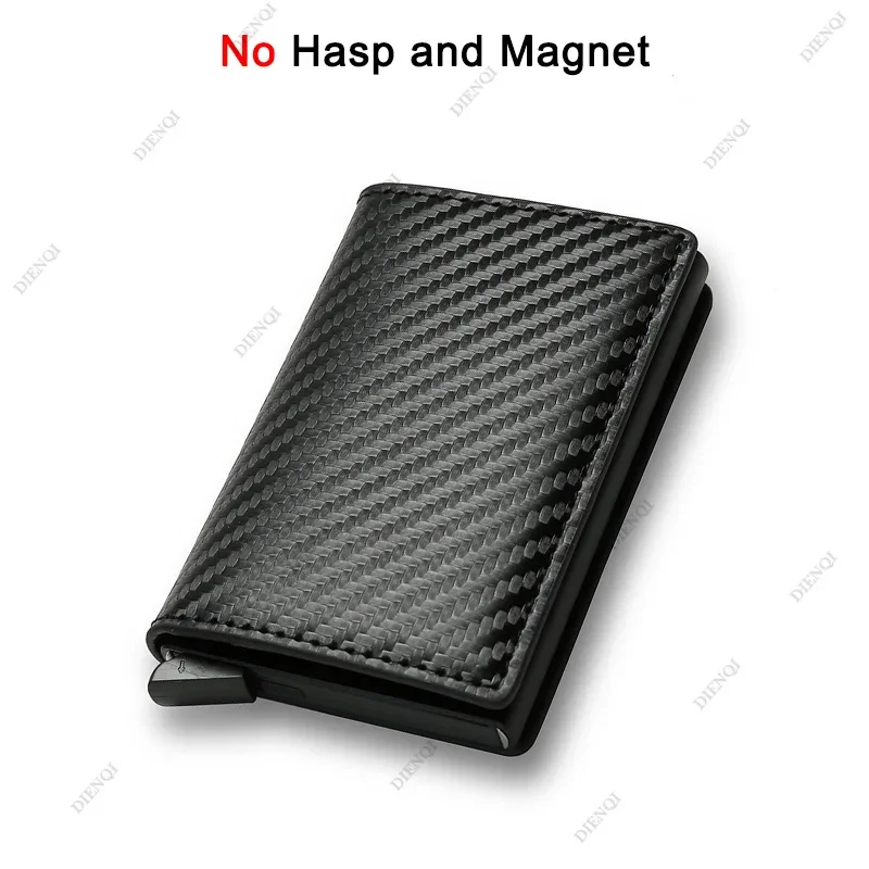 Anti Rfid Carbon Fiber ID Credit Card Holder Men Wallets Mini Automatic Pop up Bank Cardholder Case Minimalist Vallet Choice