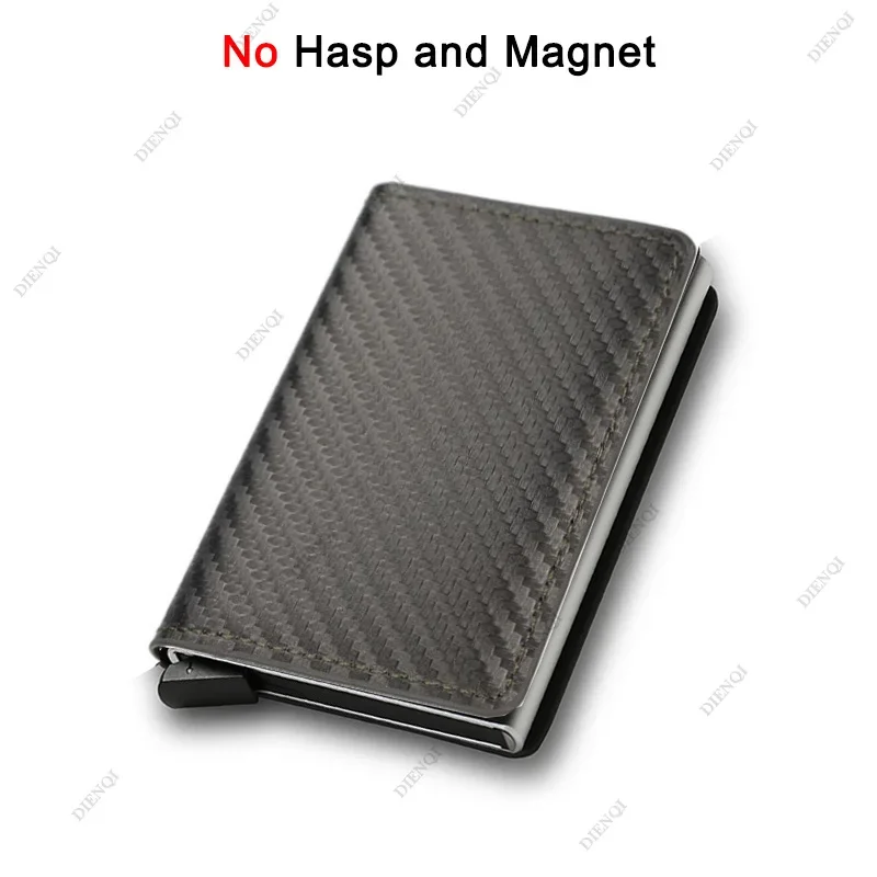 Anti Rfid Carbon Fiber ID Credit Card Holder Men Wallets Mini Automatic Pop up Bank Cardholder Case Minimalist Vallet Choice