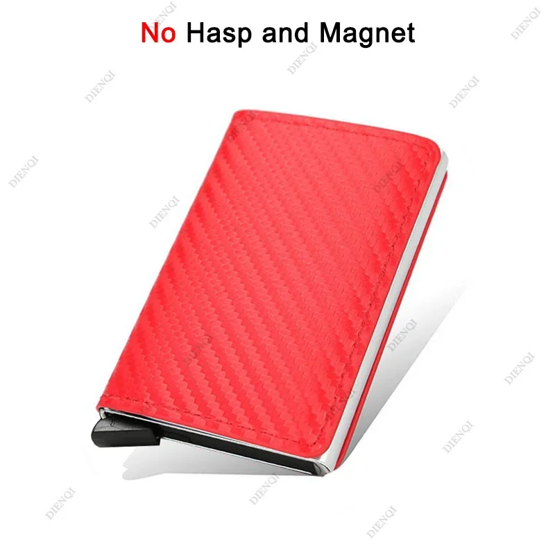 Anti Rfid Carbon Fiber ID Credit Card Holder Men Wallets Mini Automatic Pop up Bank Cardholder Case Minimalist Vallet Choice