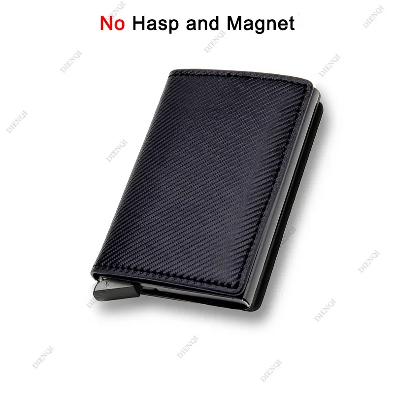 Anti Rfid Carbon Fiber ID Credit Card Holder Men Wallets Mini Automatic Pop up Bank Cardholder Case Minimalist Vallet Choice