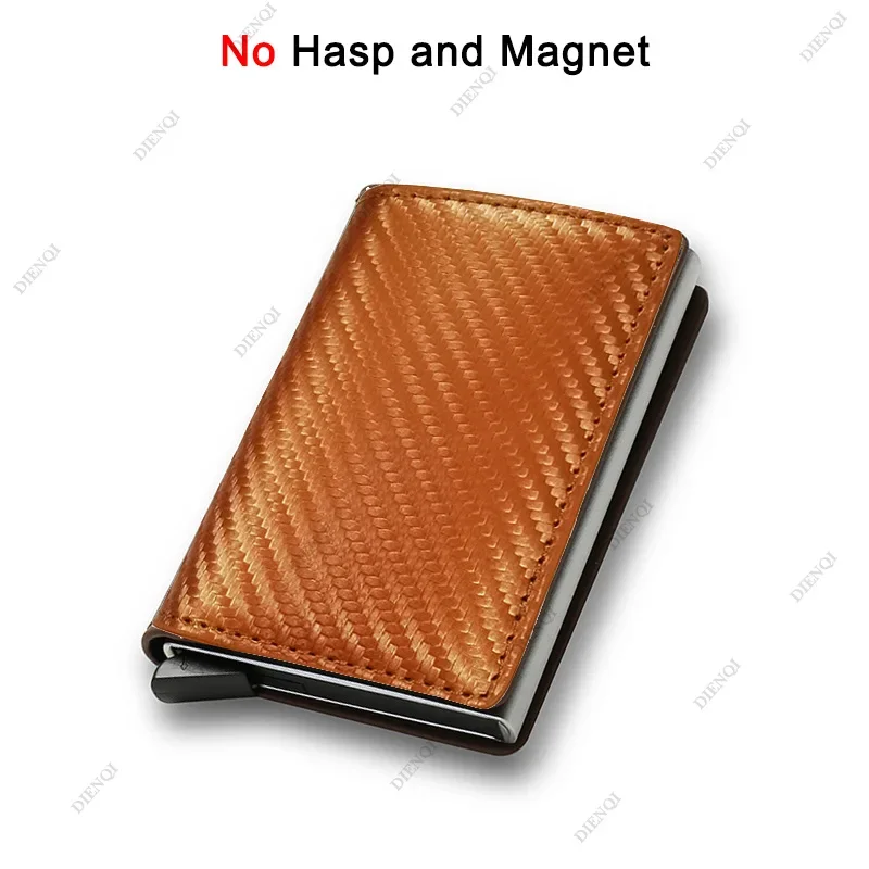 Anti Rfid Carbon Fiber ID Credit Card Holder Men Wallets Mini Automatic Pop up Bank Cardholder Case Minimalist Vallet Choice