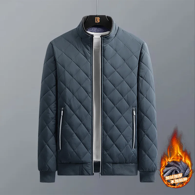 Autumn Winter Bomber Jacket Men Diamond Pattern Fleece Lined Casual Jacket Men Fashion Clothing 2023 Brand New Slim Fit Coat Autumn Winter Bomber Jacket Men Diamond Pattern Fleece Lined Casual Jacket Men Fashion Clothing 2023 Brand New Slim Fit Coat KDBazar