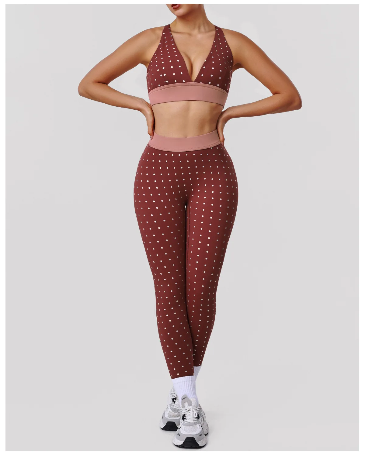 Polka Dot Compression Leggings high waist