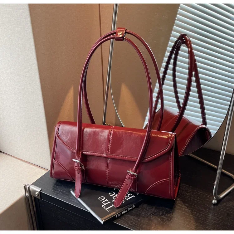 Burgundy Oil Wax Leather Tote – Magnetic Buckle Shoulder Bag Burgundy Purses Burgundy Oil Wax Leather Tote – Magnetic Buckle Shoulder Bag Burgundy Purses KDBazar
