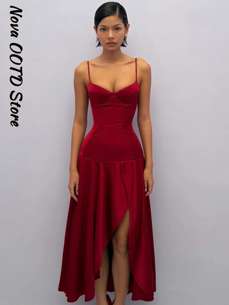 Burgundy Slit Waist Evening Dress – V-Neck Sleeveless Maxi Maxi Dresses Burgundy Slit Waist Evening Dress - V-Neck Sleeveless Maxi Maxi Dresses KDBazar