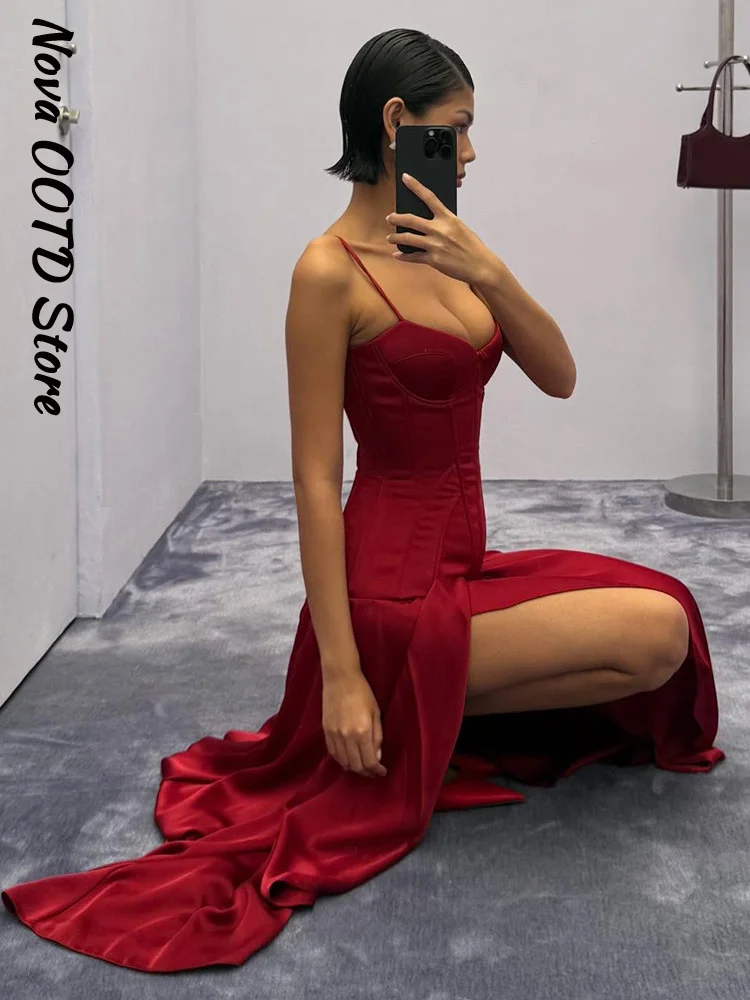 Burgundy Slit Waist Evening Dress – V-Neck Sleeveless Maxi Maxi Dresses Burgundy Slit Waist Evening Dress - V-Neck Sleeveless Maxi Maxi Dresses KDBazar