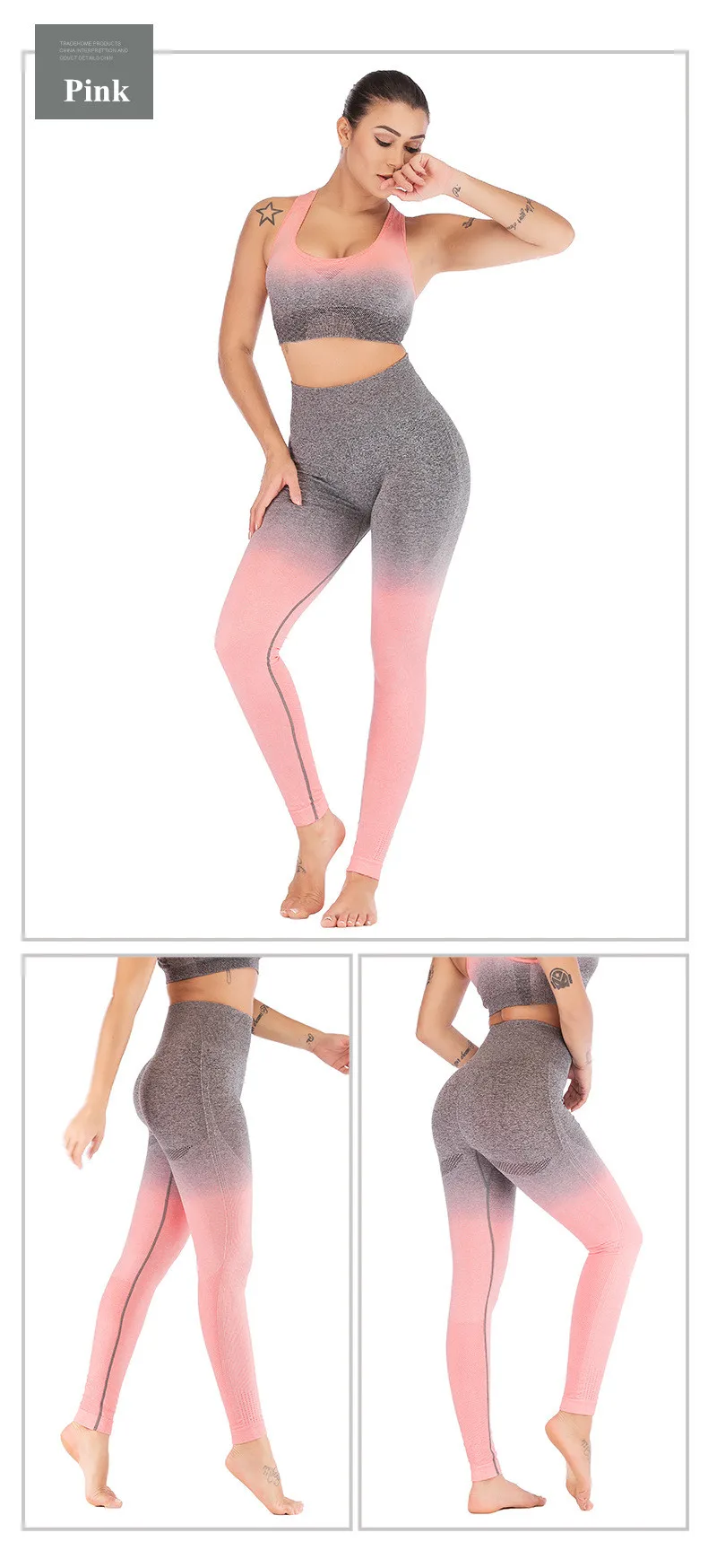 Colorful Leggings Outfit Set For Women Gradient Colorful Leggings Outfit Set For Women Gradient
