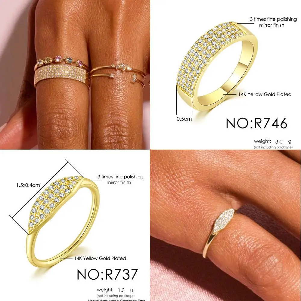 Dainty Minimalist Stacking Ring – Gold Cubic Zirconia Rings Dainty Minimalist Stacking Ring - Gold Cubic Zirconia Rings KDBazar