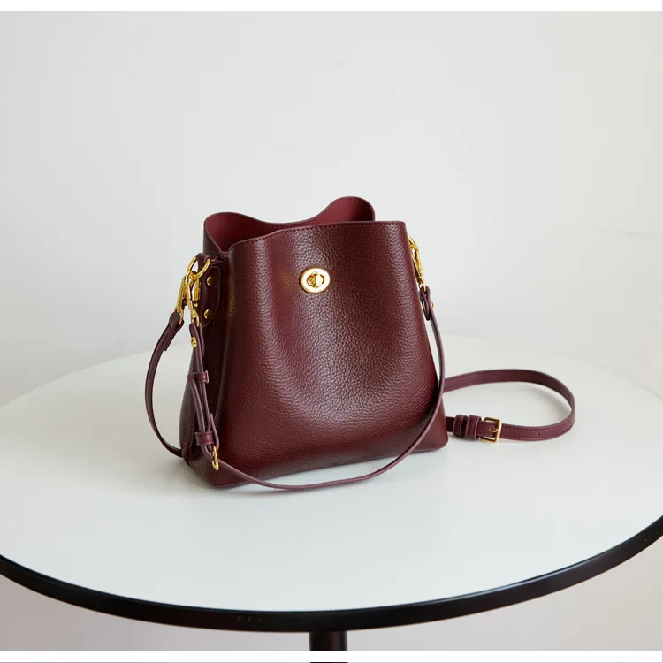 Fashion PU leather Women Handbags Large Capacity Fashion female Bucket Shoulder Bag Elegance ladies messenger bag burgundy totes Fashion PU leather Women Handbags Large Capacity Fashion female Bucket Shoulder Bag Elegance ladies messenger bag burgundy totes KDBazar