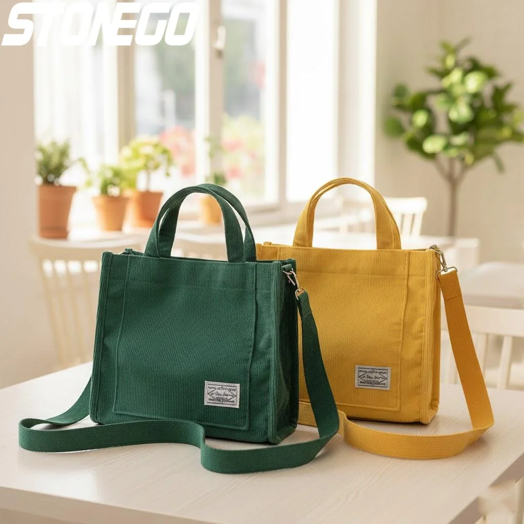 Fashionable Corduroy Shoulder Bag for Women Large Capacity Handbag Portable Small Square Crossbody Bag Trendy Style Fashionable Corduroy Shoulder Bag for Women Large Capacity Handbag Portable Small Square Crossbody Bag Trendy Style KDBazar