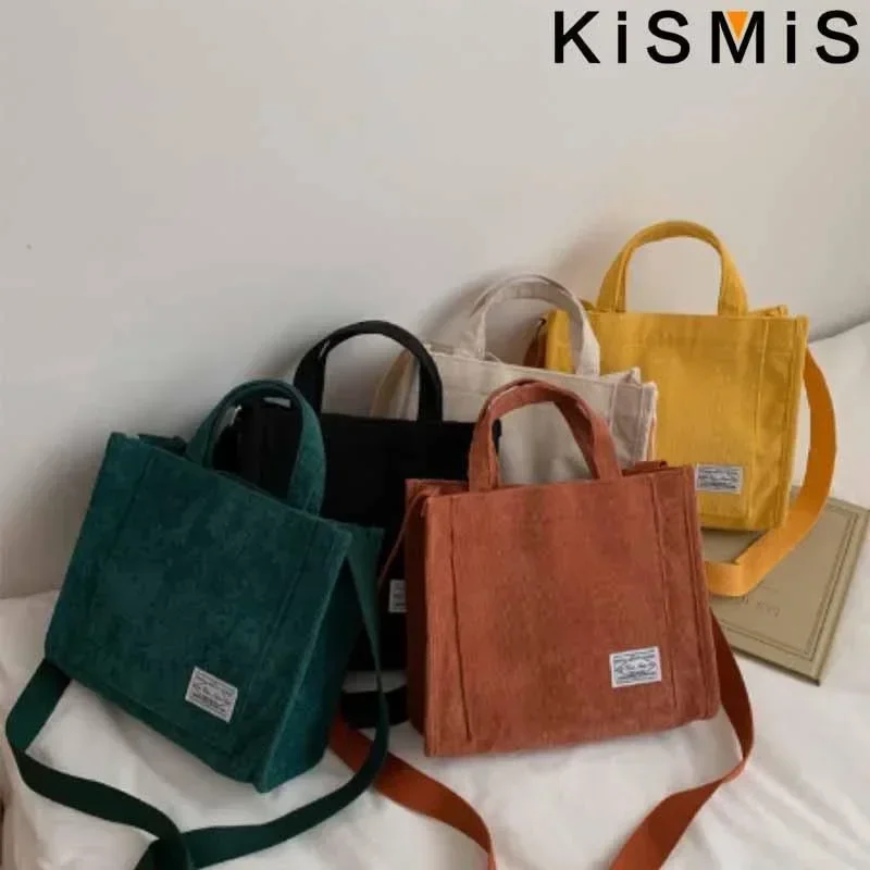 Fashionable Corduroy Shoulder Bag for Women Large Capacity Handbag Portable Small Square Crossbody Bag Trendy Style Fashionable Corduroy Shoulder Bag for Women Large Capacity Handbag Portable Small Square Crossbody Bag Trendy Style KDBazar